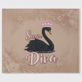 The black swan, queen of the water.  cadeaupapier (Vlak)