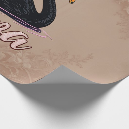 The black swan, queen of the water.  cadeaupapier (Hoek)