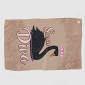 The black swan, queen of the water.  golfhanddoek (Horizontaal)