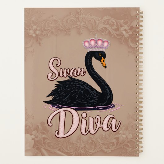 The black swan, queen of the water.  planner (Achterkant)