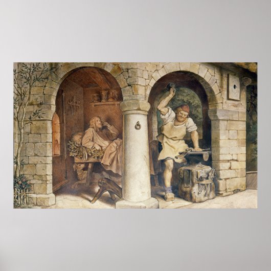 The Blacksmith of Ruhla, c.1854 Poster (Voorkant)
