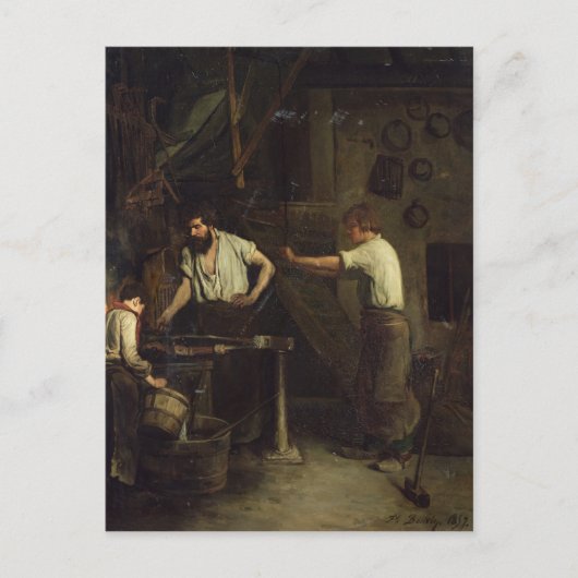 The Blacksmiths, Memory of Treport, 1857 Briefkaart (Voorkant)