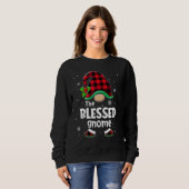The Blessed Gnome Buffalo Plaid Christmas Matching Trui (Voorkant volledig)