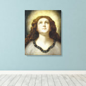 The Blessed Soul (Angelic Young Religious Woman) Canvas Afdruk (Insitu (Houten vloer))