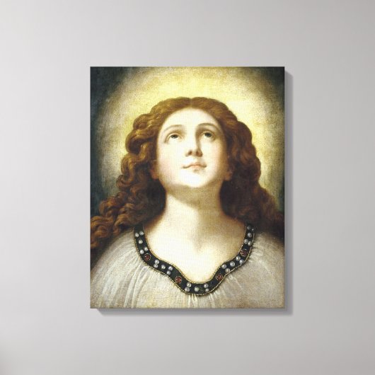 The Blessed Soul (Angelic Young Religious Woman) Canvas Afdruk (Voorkant)