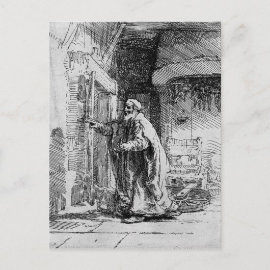 The blind Tobit, 1651 Briefkaart (Voorkant)