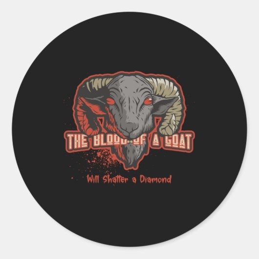 The Blood Of a Goat Will Shatter Devil Goat Ronde Sticker (Voorkant)