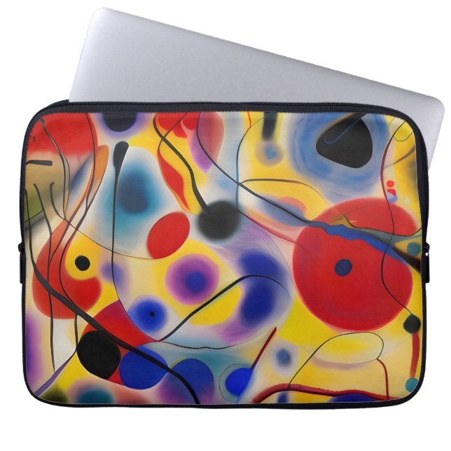 The Blue 10 Abstract Meets Red 6 Laptop Sleeve (Voorkant)