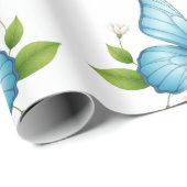 The blue butterfly Wrapping Paper Cadeaupapier (Rol Hoek)