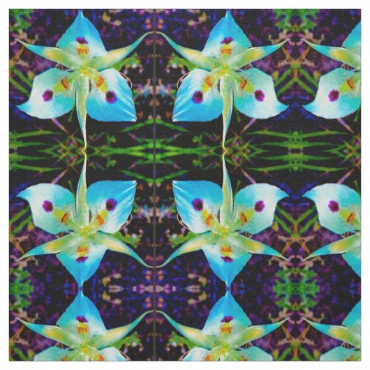 The Blue Lily Dancers Stof (Swatch)