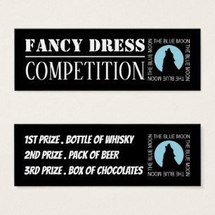 The Blue Moon, Halloween Competition Tickets Mini Visitekaartjes