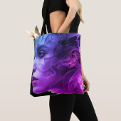 The Blue + Purple Girl in Smoke on a Tote Bag (Dichtbij)