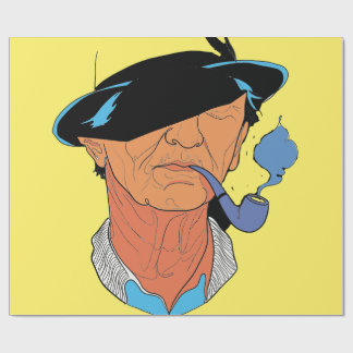 The Blue Smoke Sailor: Minimalist Portrait Cadeaupapier