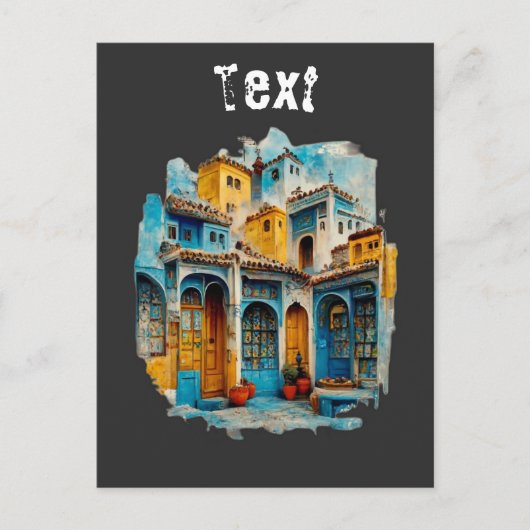 The Blue Tapestry: Chefchaouen's Classic Elegance Briefkaart (Voorkant)