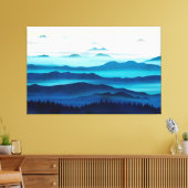 The blue valleys canvas afdruk (Insitu (Woonkamer))