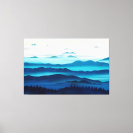 The blue valleys canvas afdruk