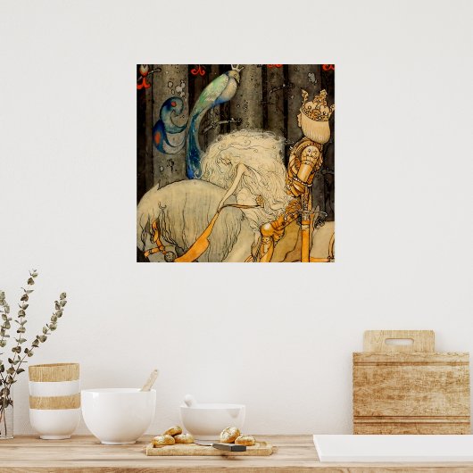 "The Bluebird" van John Bauer Poster (Keuken)