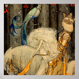 "The Bluebird" van John Bauer Poster