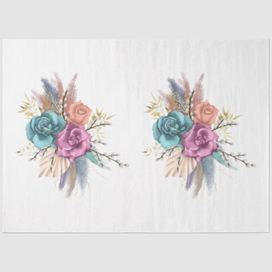 The Boho Boeket Serie Design 8 Tissuepapier (Voorkant)