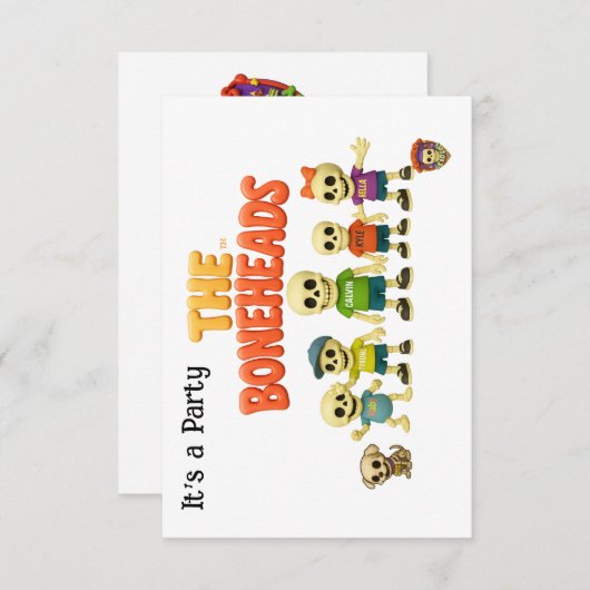 The Boneheads™ Party Kaart (Voorkant / Achterkant)