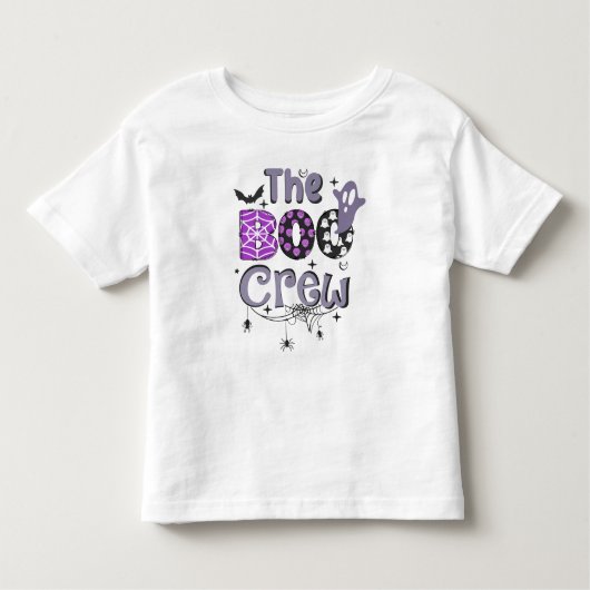 The Boo Crew Family Ghost Spider Halloween Zwart Kinder Shirts (Voorkant)
