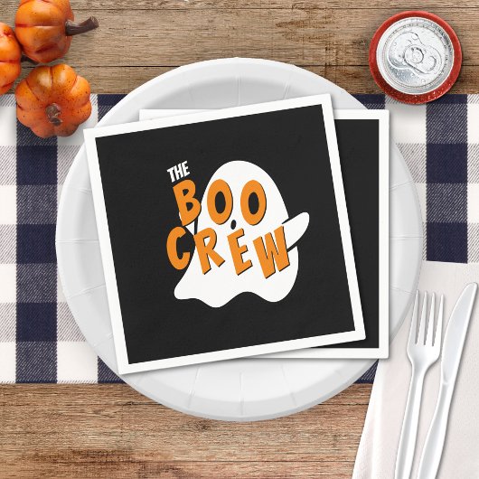 The Boo Crew Ghost Family Halloween Party Zwart Servet
