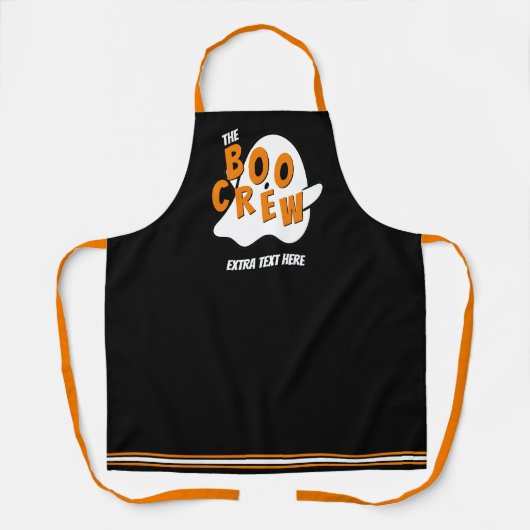 The Boo Crew Ghost Family Personeel Halloween Zwar Schort (Voorkant)