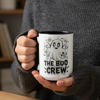The Boo Crew Halloween Mug – Cute Spooky Ghost Cof Mok