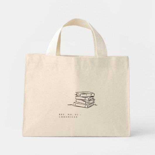 The Book Pile- Minimalist Book Lover- Tote Bag (Voorkant)