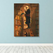 The Bookworm, 1861, door Carl Spitzweg Canvas Afdruk (Insitu (Houten vloer))
