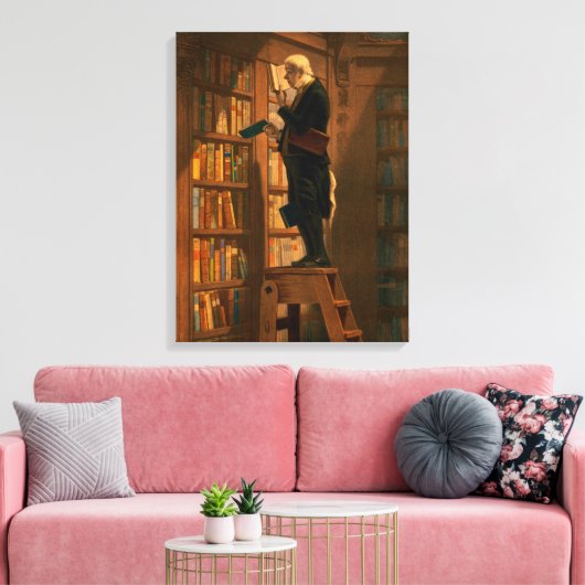 The Bookworm, 1861, door Carl Spitzweg Canvas Afdruk (Insitu (Woonkamer))