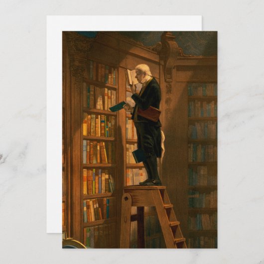 The Bookworm, 1861, door Carl Spitzweg Kaart (Voorkant / Achterkant)