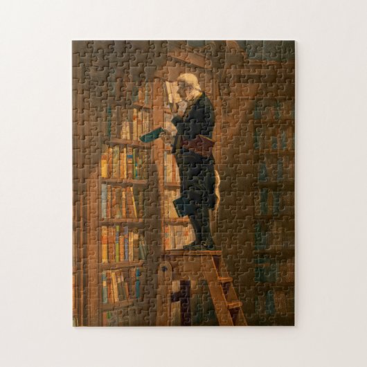 The Bookworm, 1861, door Carl Spitzweg Legpuzzel (Verticaal)