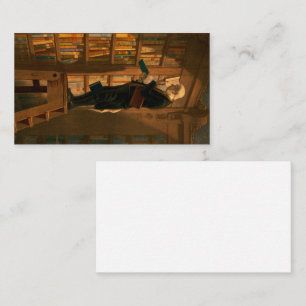 The Bookworm, 1861, door Carl Spitzweg Visitekaartje