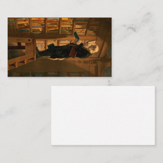 The Bookworm, 1861, door Carl Spitzweg Visitekaartje (Voorkant / Achterkant)
