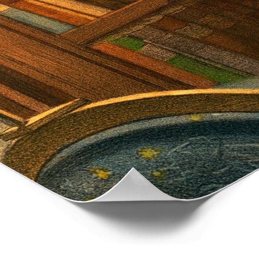 The Bookworm by Carl Spitzweg Poster (Hoek)