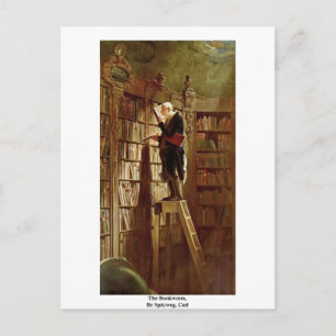 The Bookworm, door Spitzweg, Carl Briefkaart