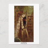 The Bookworm, door Spitzweg, Carl Briefkaart (Voorkant)
