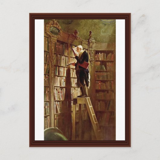 The Bookworm, door Spitzweg, Carl Briefkaart (Voorkant)