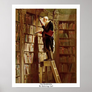 The Bookworm, door Spitzweg, Carl Poster