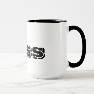 The Boss Custom Black Typography Grappig Mok