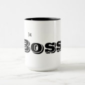 The Boss Custom Black Typography Grappig Mok (Midden)
