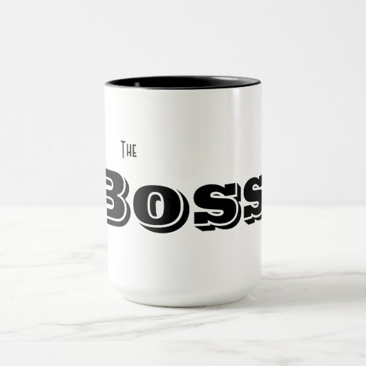 The Boss Custom Black Typography Grappig Mok (Midden)