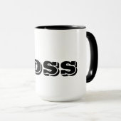 The Boss Custom Black Typography Grappig Mok (Voorkant rechts)