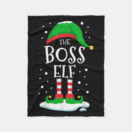 The Boss Elf Christmas Family Matching Xmas Group Fleece Deken (Voorkant)