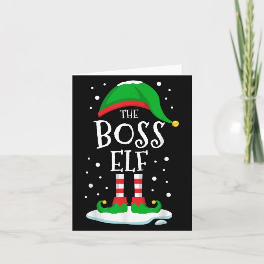 The Boss Elf Christmas Family Matching Xmas Group Kaart (Voorkant)