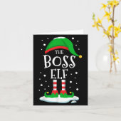 The Boss Elf Christmas Family Matching Xmas Group Kaart (Gele Bloem)