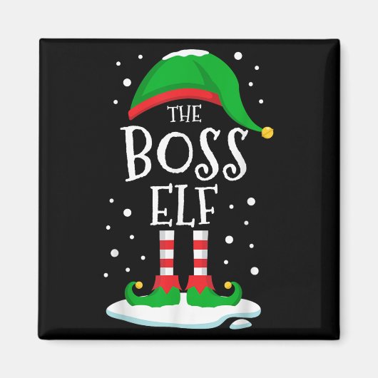 The Boss Elf Christmas Family Matching Xmas Group  Magneet (Voorkant)
