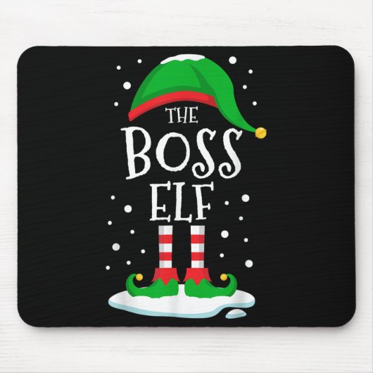 The Boss Elf Christmas Family Matching Xmas Group Muismat (Voorkant)