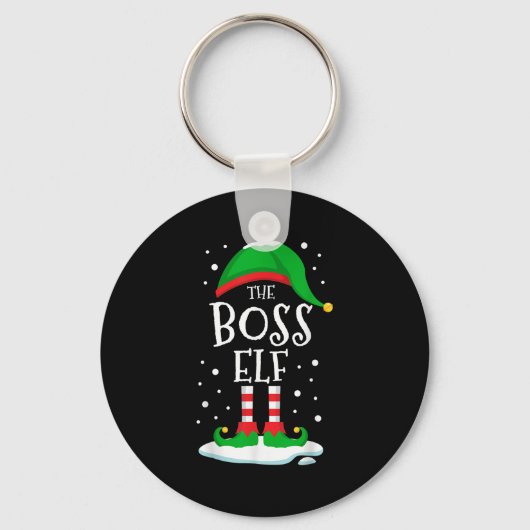 The Boss Elf Christmas Family Matching Xmas Group  Sleutelhanger (Voorkant)